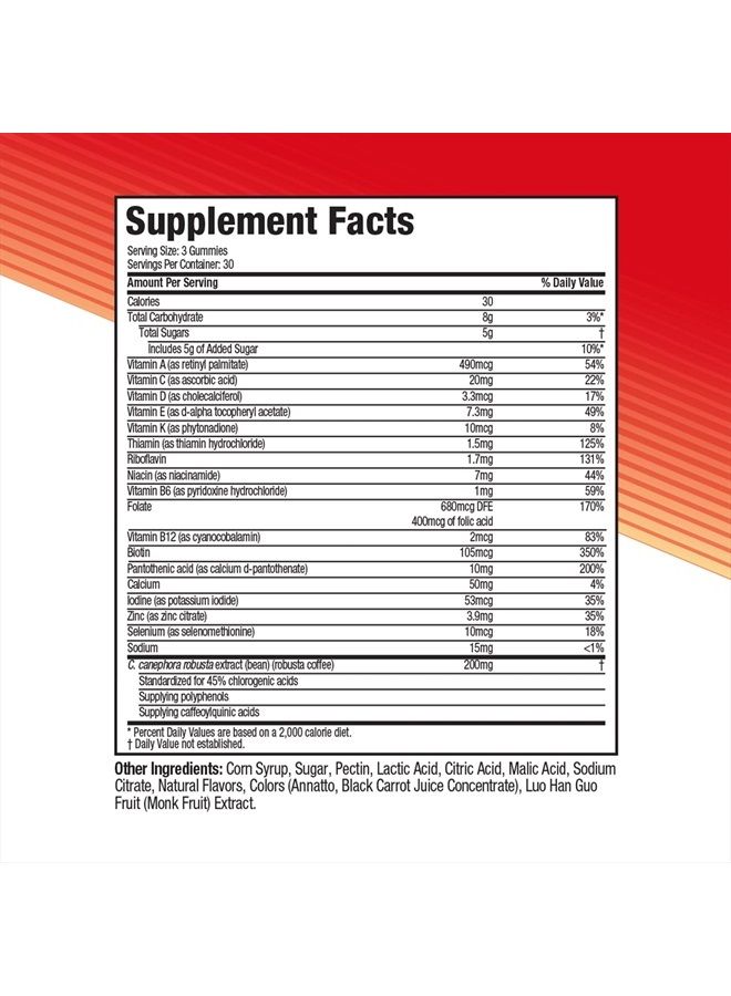 Hydroxycut Caffeine-Free Gummy for Women & Men | 15 Essential Vitamins & Minerals | Metabolism | 90 Count (Pack of 1) - Image 4