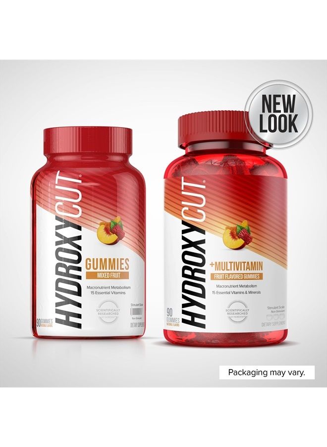 Hydroxycut Caffeine-Free Gummy for Women & Men | 15 Essential Vitamins & Minerals | Metabolism | 90 Count (Pack of 1) - Image 2