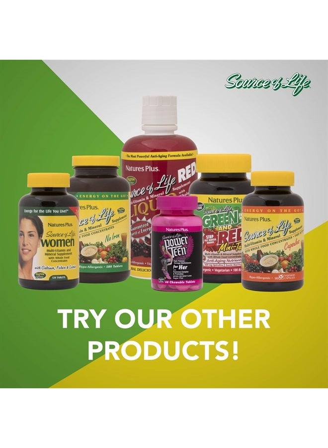 Nature's Plus NaturesPlus Source of Life Prenatal - 800 mcg Folate, 180 Vegetarian Tablets - All Natural Prenatal Vitamin & Minerals with Iron & Calcium - Optimal Health & Energy - Gluten-Free - 90 Servings - Image 5