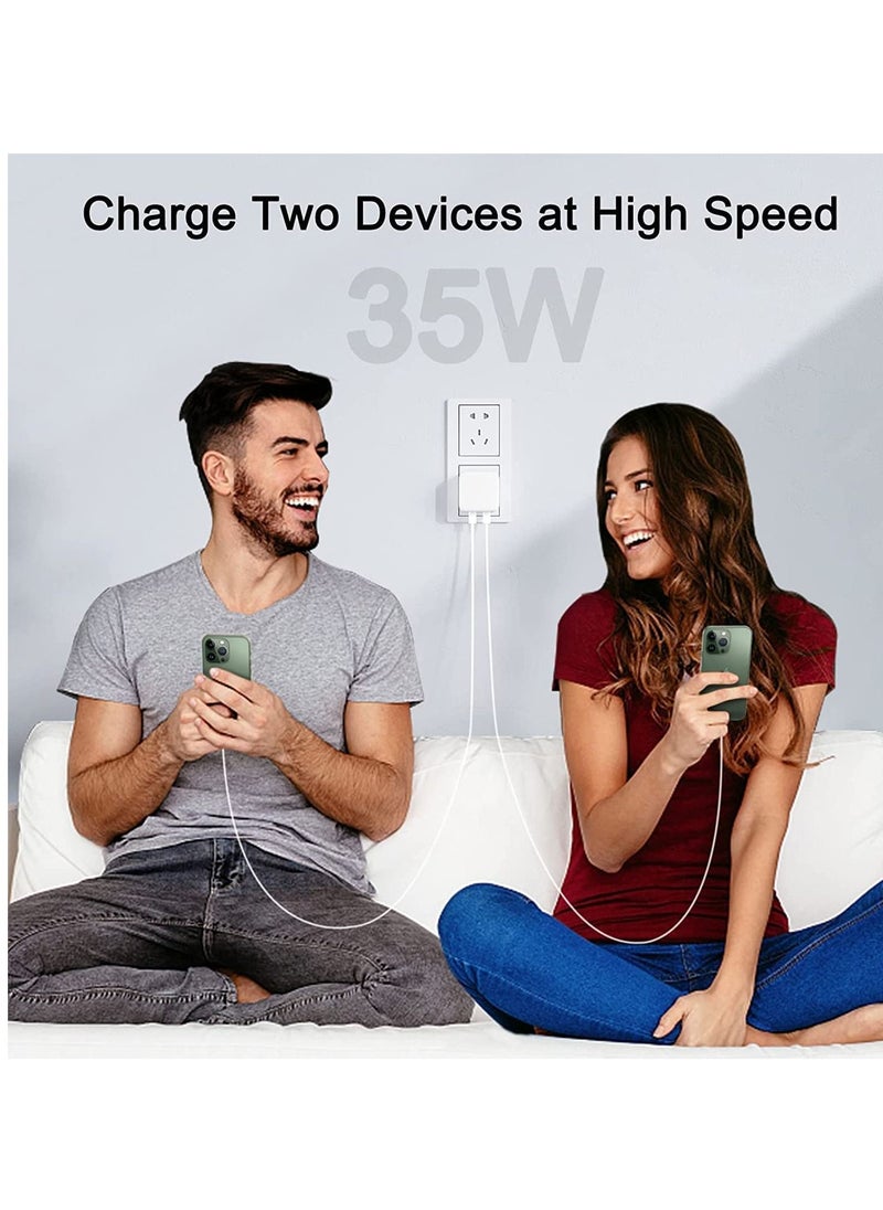 Generic 35W Dual Ports Fast Charging USB-C+C Power Adapter USB-C To Lightning Cable For Apple iPhone 14 13 Series  - Image 4