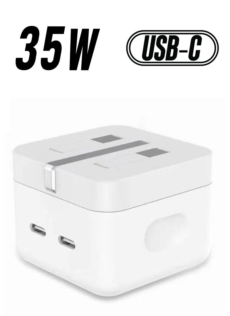 Generic 35W Dual Ports Fast Charging USB-C+C Power Adapter USB-C To Lightning Cable For Apple iPhone 14 13 Series  - Image 1