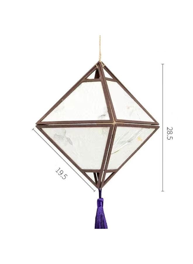 fashionhome Rhombus Portable Lantern with Tassel Light Lamp for Diwali Spring Festival Home Decoration - Image 2