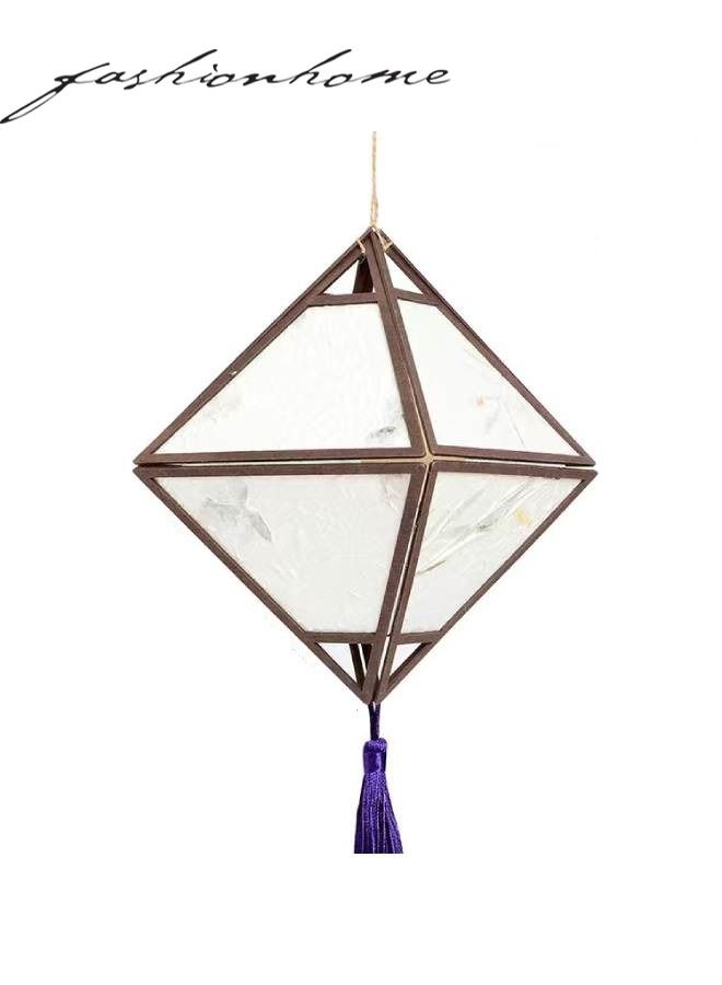 fashionhome Rhombus Portable Lantern with Tassel Light Lamp for Diwali Spring Festival Home Decoration - Image 1