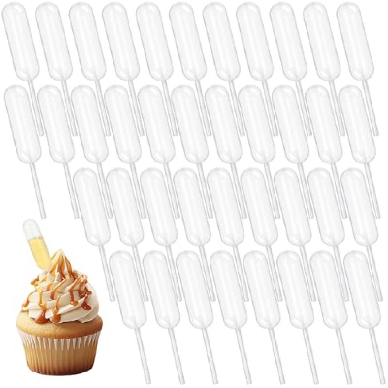 4 ml clear plastic pipette dropper baking injection Pipette (for chocolate, strawberry, cupcake) 100PCS - Image 1