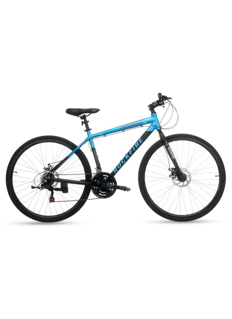 Rockfire Hustle Sport Hybrid Bike | AL Tech 6061 | Alloy Frame, Shimano Tourney 3x7-Speed Drivetrain, Logan Mechanical Disc Brakes, | Optimal Grip | Lightweight | For Fitness & Long-Distance Rides  - Image 1