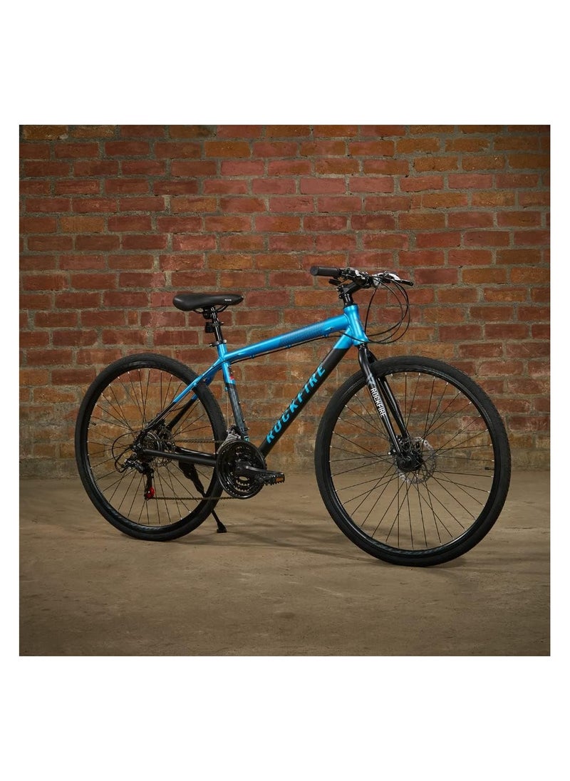 Rockfire Hustle Sport Hybrid Bike | AL Tech 6061 | Alloy Frame, Shimano Tourney 3x7-Speed Drivetrain, Logan Mechanical Disc Brakes, | Optimal Grip | Lightweight | For Fitness & Long-Distance Rides  - Image 2