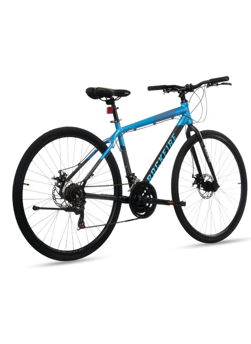 Rockfire Hustle Sport Hybrid Bike | AL Tech 6061 | Alloy Frame, Shimano Tourney 3x7-Speed Drivetrain, Logan Mechanical Disc Brakes, | Optimal Grip | Lightweight | For Fitness & Long-Distance Rides  - Image 4
