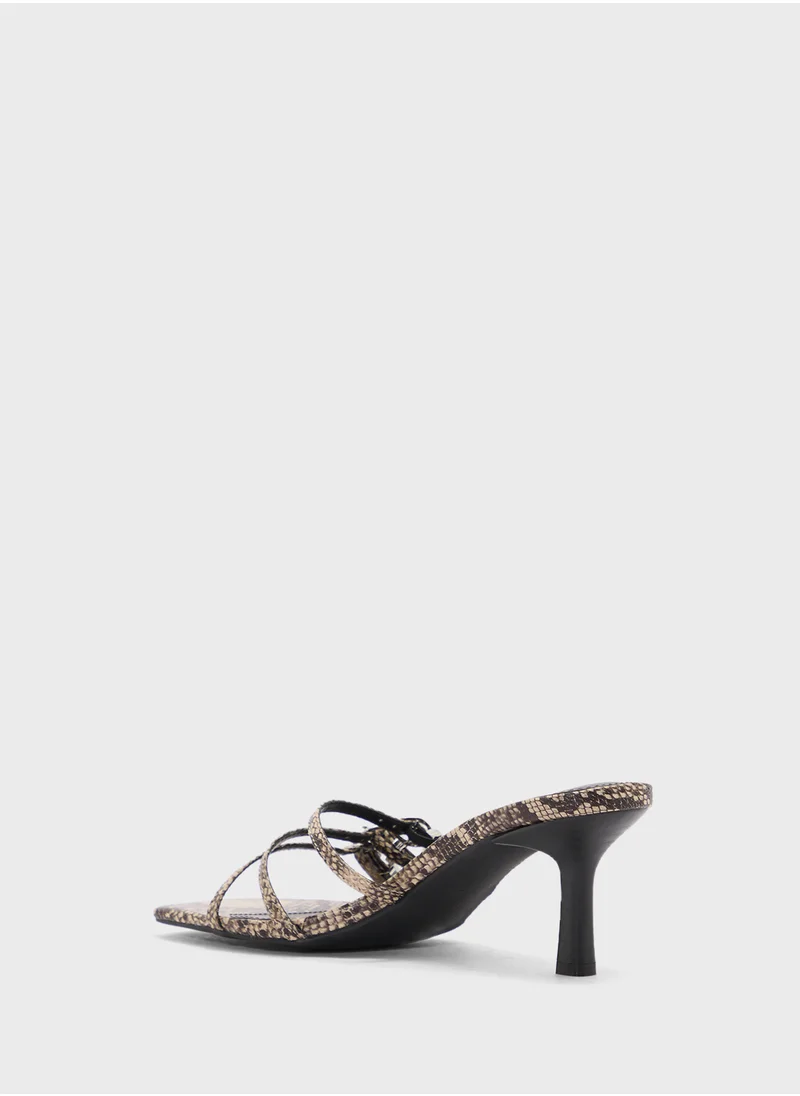 ايلا Square Toe Buckled Multi Strap Sandal