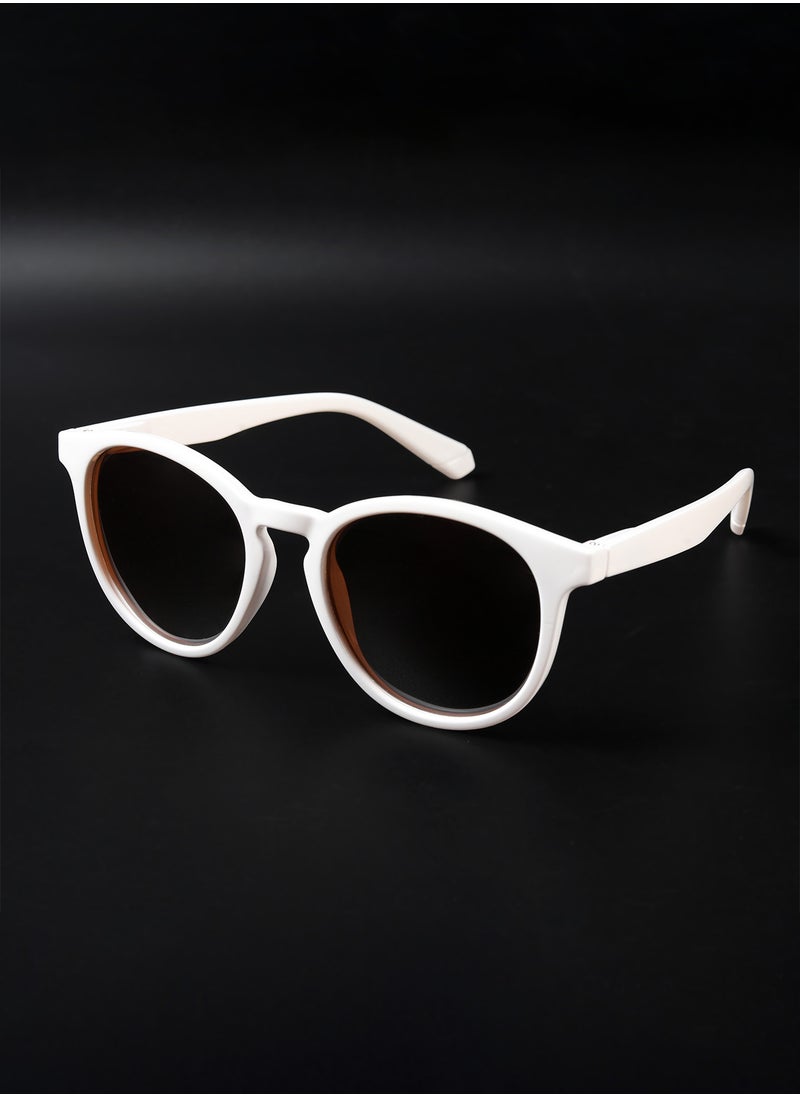Woggles - Radon White Polarized Round Sunglasses - Image 1