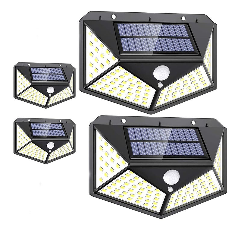 BRITSPEAR 100 LED White Light Solar Lamp with Light Sensor for Garden and Outdoor Lighting (Pack of 4) - Image 1