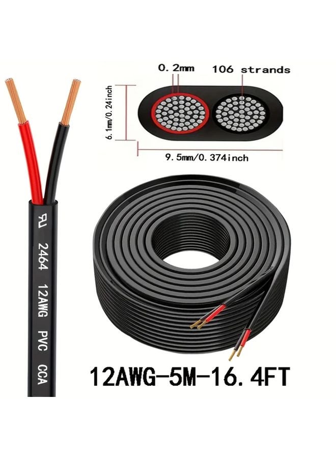 12AWG CCA Copper Clad Aluminum Wire 19685 Inch For LED Strip Car Speakers DIY - Image 1