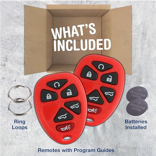 KeylessOption 2X KeylessOption Key Fob Replacement for 2007 2008 2009 2010 2011 2012 2013 2014 Cadillac Escalade Chevrolet Chevy Suburban Tahoe GMC Yukon Remote, 6-Button 15913427, Locksmith Required 2011+ - Image 2