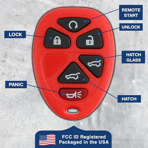 KeylessOption 2X KeylessOption Key Fob Replacement for 2007 2008 2009 2010 2011 2012 2013 2014 Cadillac Escalade Chevrolet Chevy Suburban Tahoe GMC Yukon Remote, 6-Button 15913427, Locksmith Required 2011+ - Image 5