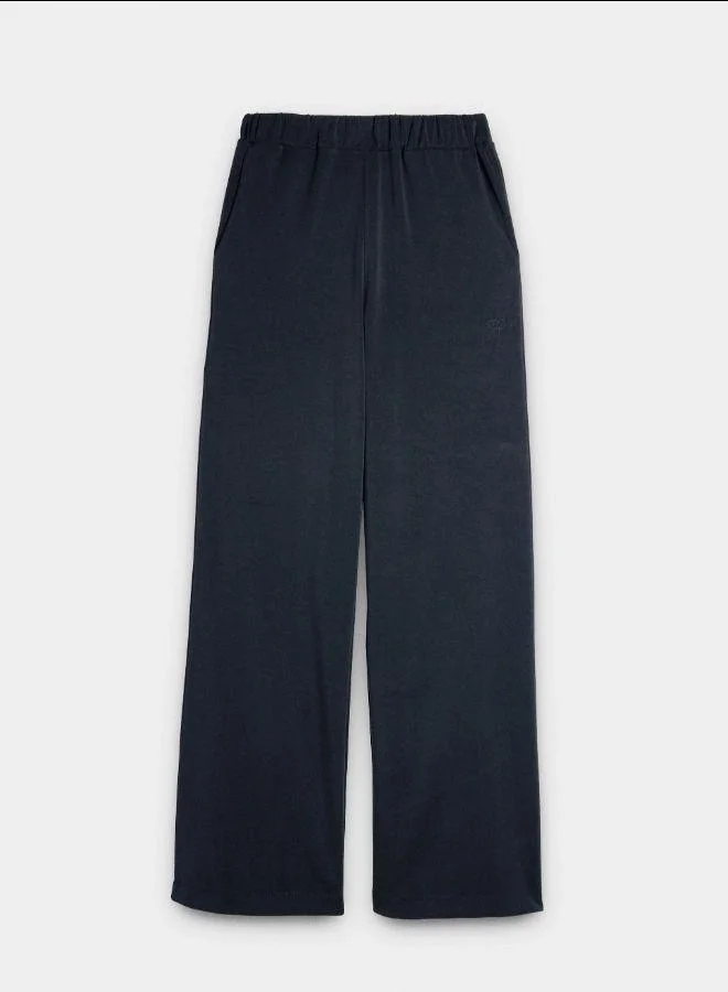 PARFOIS Black Loose-fitting trousers with elastic waistband soft touch for Women | Best Price UAE