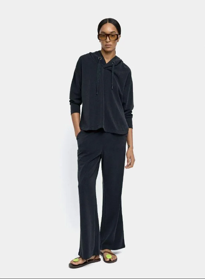 PARFOIS Black Loose-fitting trousers with elastic waistband soft touch for Women | Best Price UAE