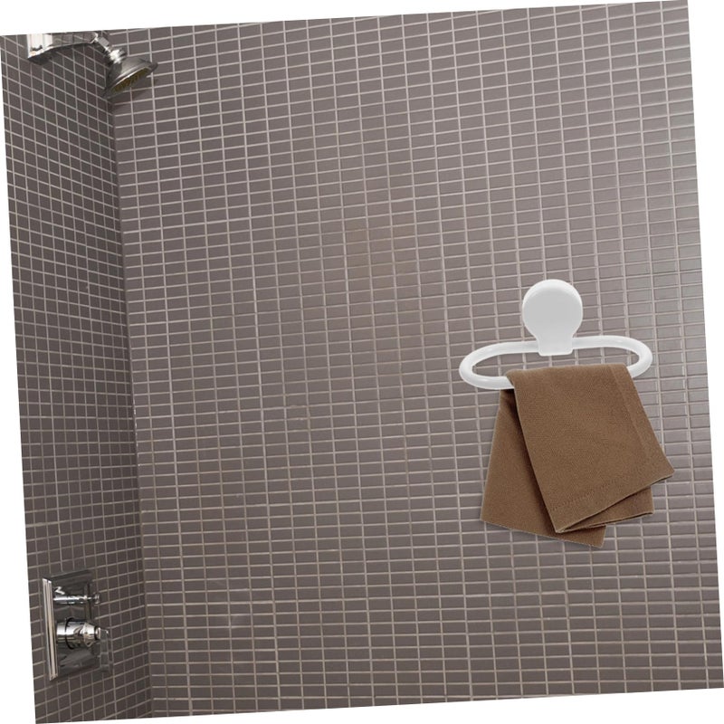 3 Pack Adhesive Towel Ring Rust Resistant No Drill Wall Mount Holder for Bathroom Kitchen - Image 5