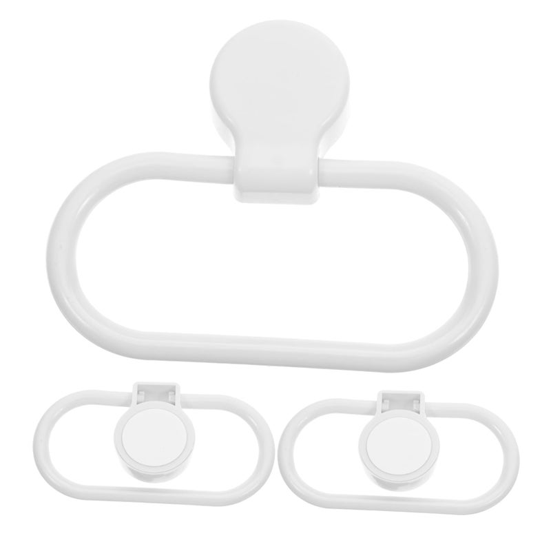 3 Pack Adhesive Towel Ring Rust Resistant No Drill Wall Mount Holder for Bathroom Kitchen - Image 2