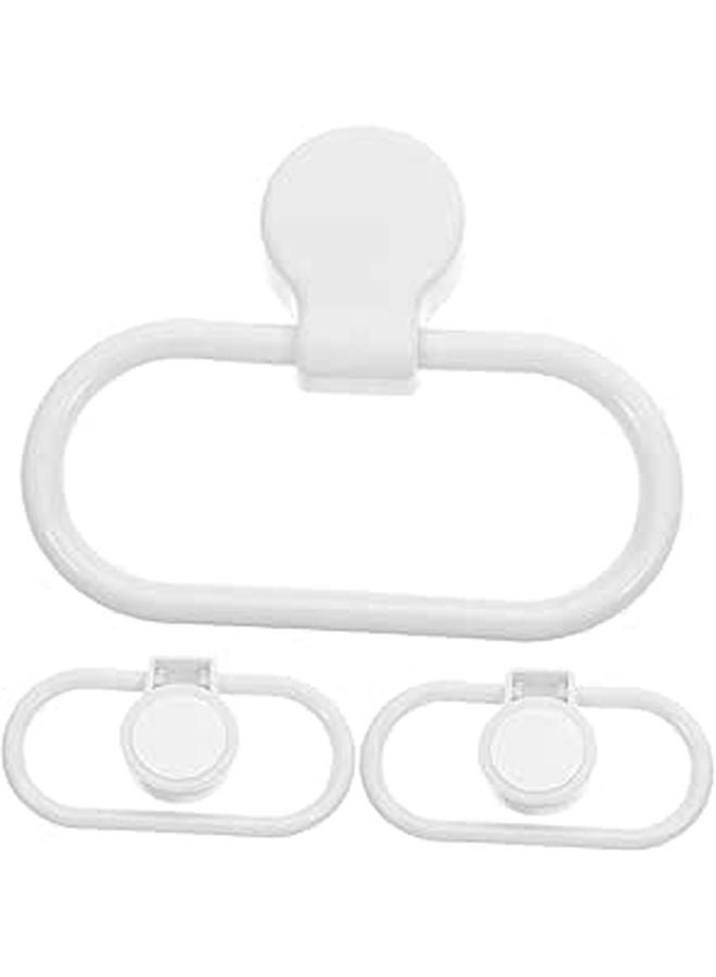 3 Pack Adhesive Towel Ring Rust Resistant No Drill Wall Mount Holder for Bathroom Kitchen - Image 1