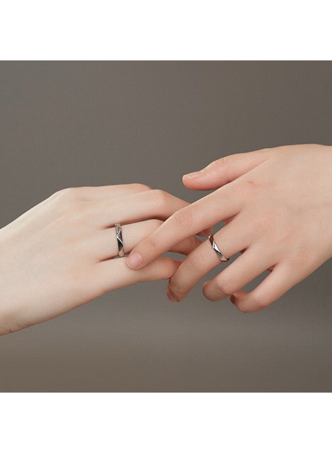 Manhe S925 Silver Ring, Couple Rings, Engagement Diamond Ring, Open-end Style For Women And Men, End-ring, New Year Gift - Image 1