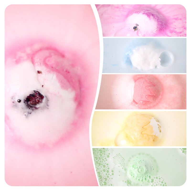 6PCS Aromatherapy Bath Bombs Stress Relief & Relaxation Scented Shower Bath Salt Ball for Valentine's Day/Birthday Gift - Image 3