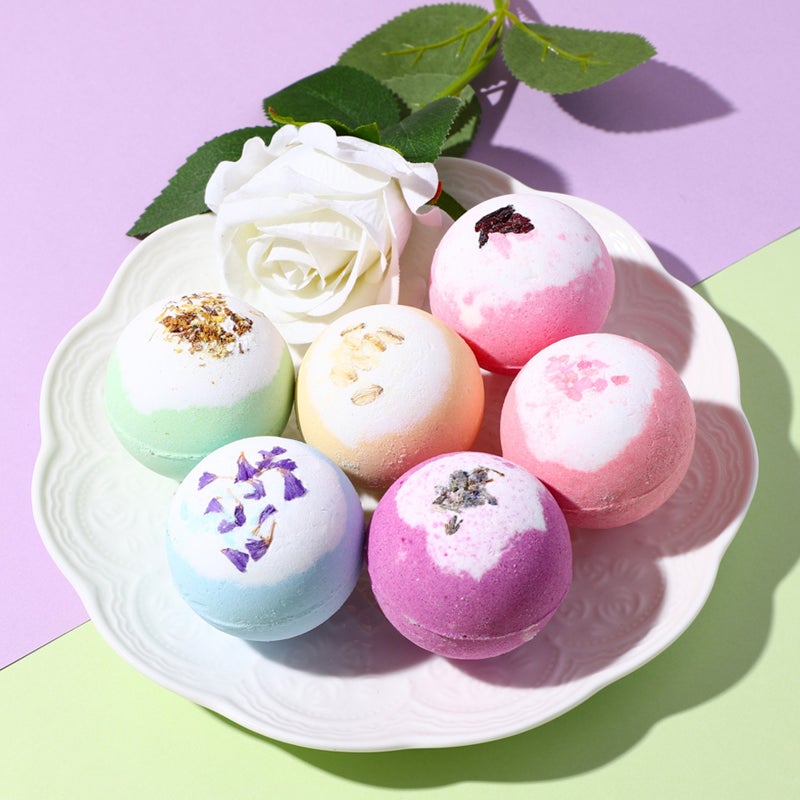 6PCS Aromatherapy Bath Bombs Stress Relief & Relaxation Scented Shower Bath Salt Ball for Valentine's Day/Birthday Gift - Image 2