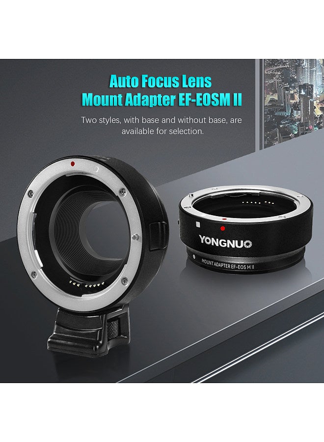 EF-EOSM II Lens Adapter Auto Focus Camera Mount Ring Electronic Aperture Control Waterproof Compatible with Canon EF Lens to Canon EOS M2/M3/M5/M6/M10/M50/M100/M20 Camera Body