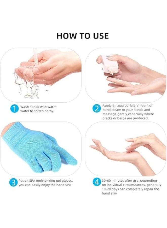Moisturizing Gloves and Socks Set - Reusable Silicone Care Set for Dry Hands and Feet, Skin Softening & Daily Comfort, 1 Pair - Image 1