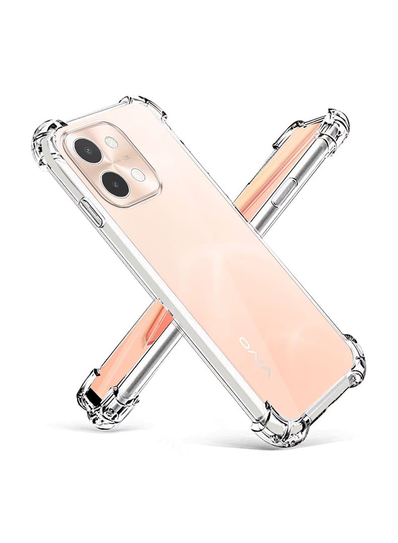 Vivo Y28 4G Clear Case, Shock-Absorption TPU Cell Phone Cover with Reinforced Corners, Soft Flexible & Crystal Clear Protective Bumper Case