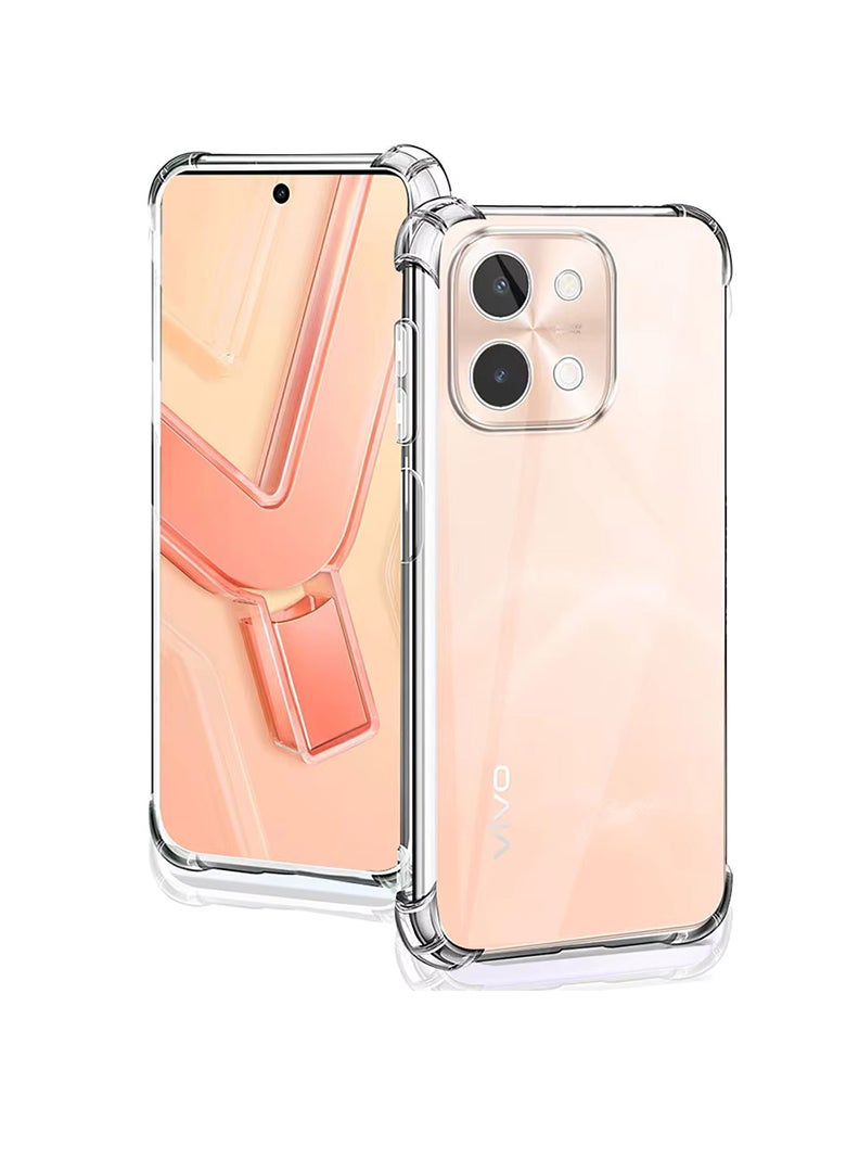 Vivo Y28 4G Clear Case, Shock-Absorption TPU Cell Phone Cover with Reinforced Corners, Soft Flexible & Crystal Clear Protective Bumper Case