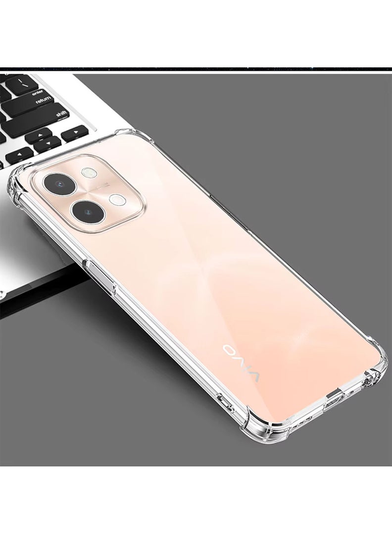 Vivo Y28 4G Clear Case, Shock-Absorption TPU Cell Phone Cover with Reinforced Corners, Soft Flexible & Crystal Clear Protective Bumper Case