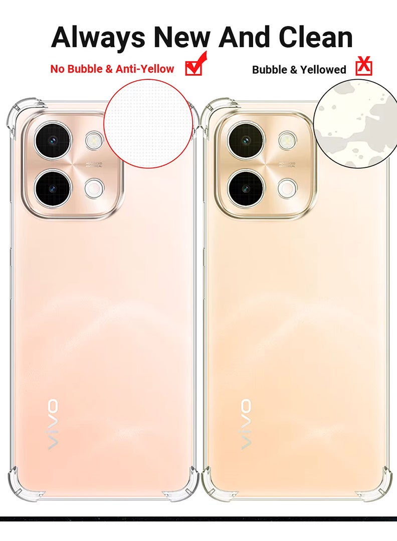 Vivo Y28 4G Clear Case, Shock-Absorption TPU Cell Phone Cover with Reinforced Corners, Soft Flexible & Crystal Clear Protective Bumper Case
