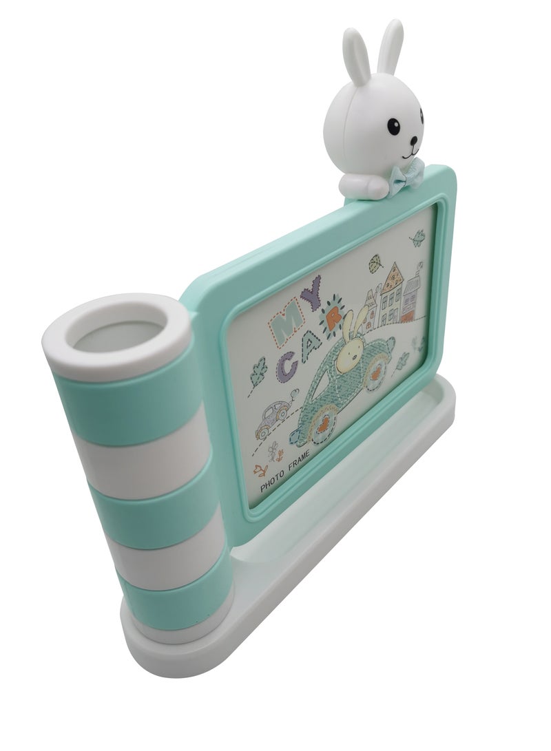 Home Decor Kids Creative Design Desktop Photo Frame with Pen Pencil Holder  - Image 2
