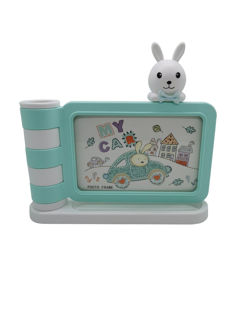 Home Decor Kids Creative Design Desktop Photo Frame with Pen Pencil Holder  - Image 4