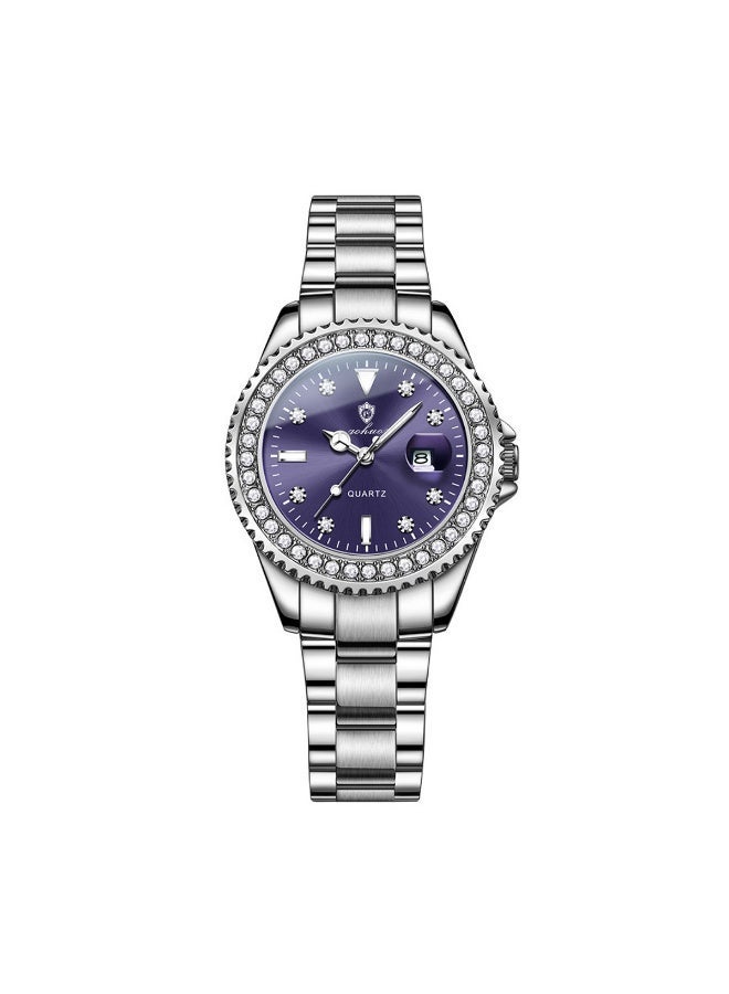 جوهوس ساعة نسائية، كوارتز، فولاذ مقاوم للصدأ، مقاومة للماء، تناظرية، فاخرة، ساعة يد نسائية - 34 مم - Image 4