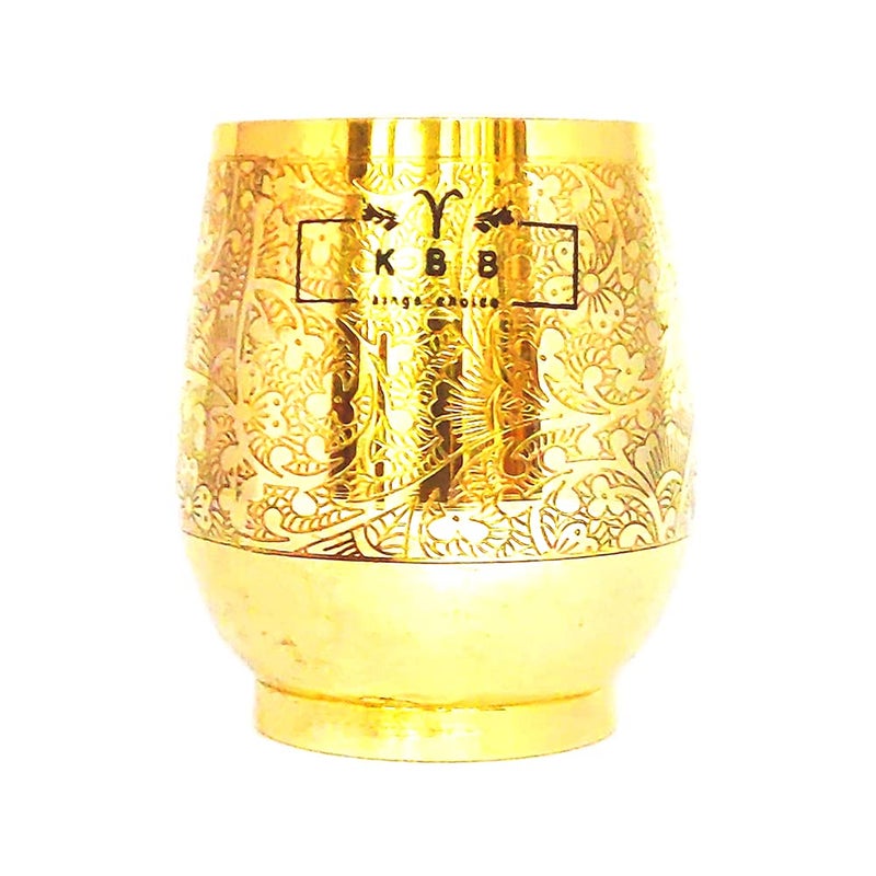KBB Dholak Design Design Brass Glass Etching 250 ml KBB060 Pack of 1 - Image 1