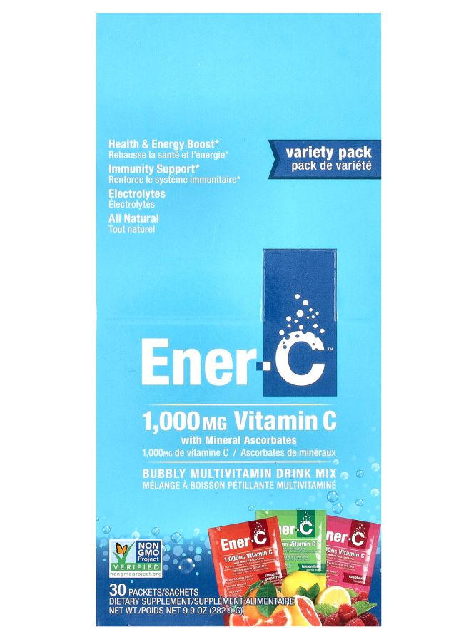 Ener-C خلطة مشروبات متعددة الفيتامينات الفوارة 1000 ملغ 30 عبوة 9.9 أونصة (282.9 غ)  - Image 1