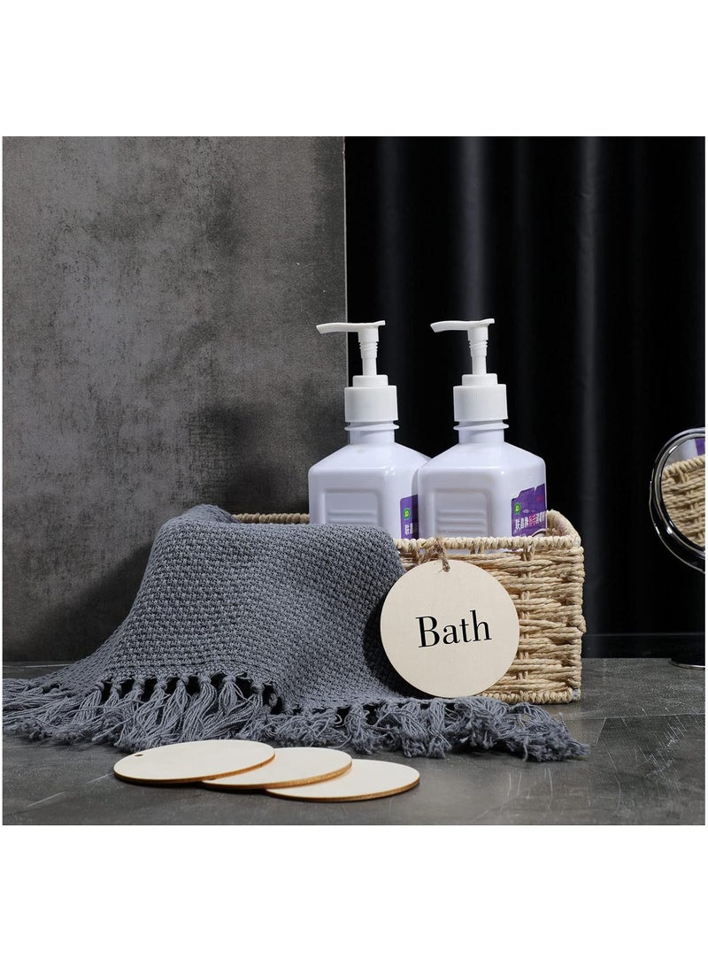 ELIKLIV 50pcs 3 Inch Pre-drilled Blank Wooden Disc DIY Home Decor Set With 10m Rope For Saudi Home, Festive Decoration - Image 2