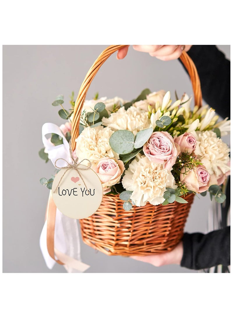 ELIKLIV 50pcs 3 Inch Pre-drilled Blank Wooden Disc DIY Home Decor Set With 10m Rope For Saudi Home, Festive Decoration - Image 5