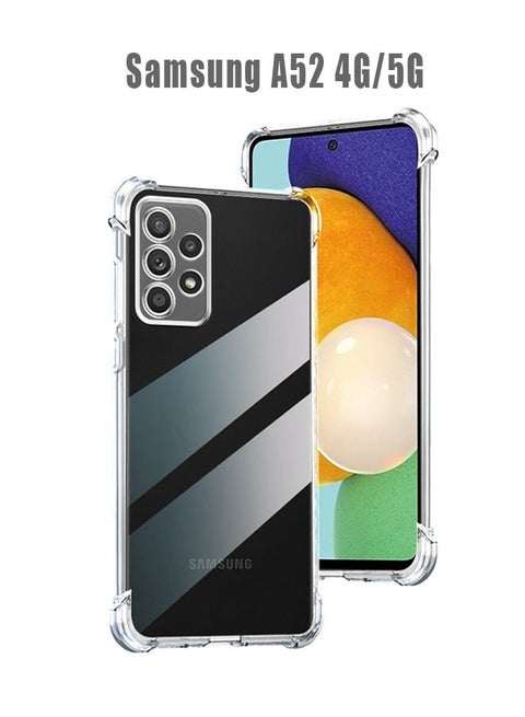 Samsung A52 4G/5G Case Silicone Cover Non-Yellowing Shockproof Phone Bumper Cover, Anti-Scratch Clear Back