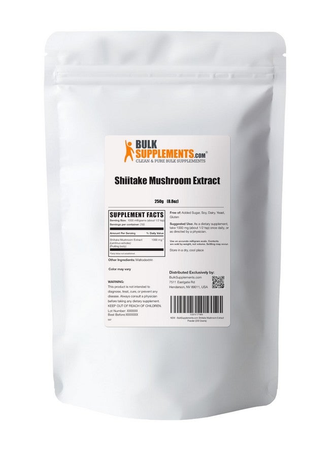 BulkSupplements.com Shiitake Mushroom Extract Powder - Shiitake Mushroom Powder Supplement, Herbal Supplement - Vegan & Gluten Free, 1g per Serving, 250g (8.8 oz) (Pack of 1) - Image 5
