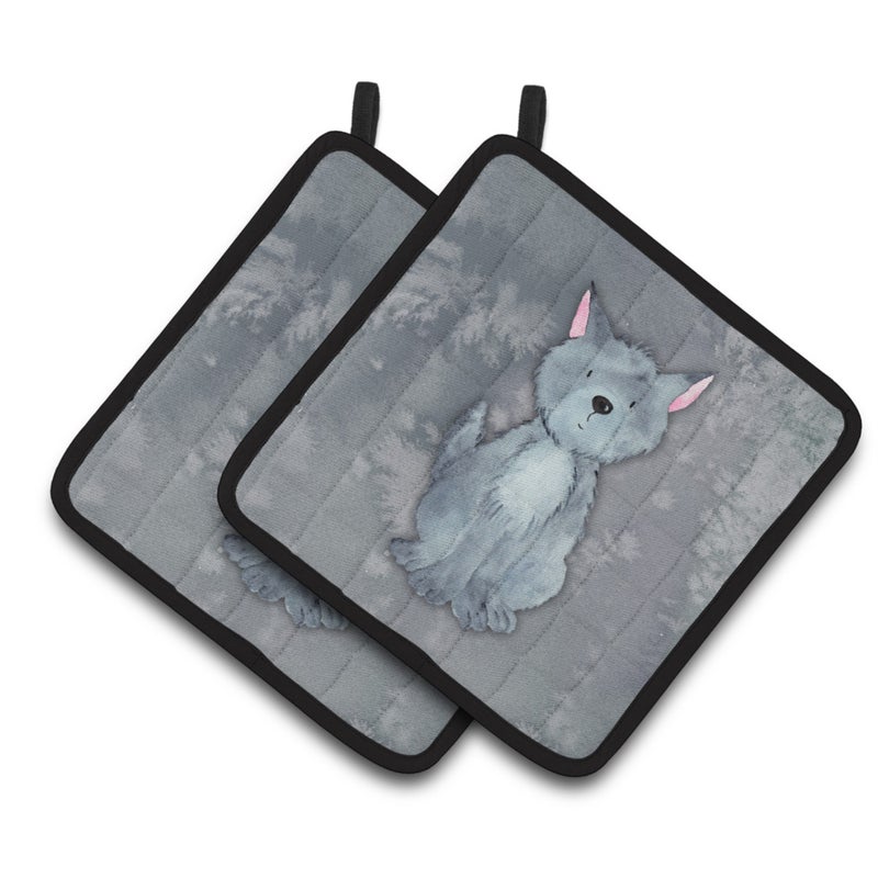 Caroline's Treasures ""Caroline's Treasures Wolf Watercolor Decorated pot holder  7.5"""" x 7.5""""  Multicolor"" 