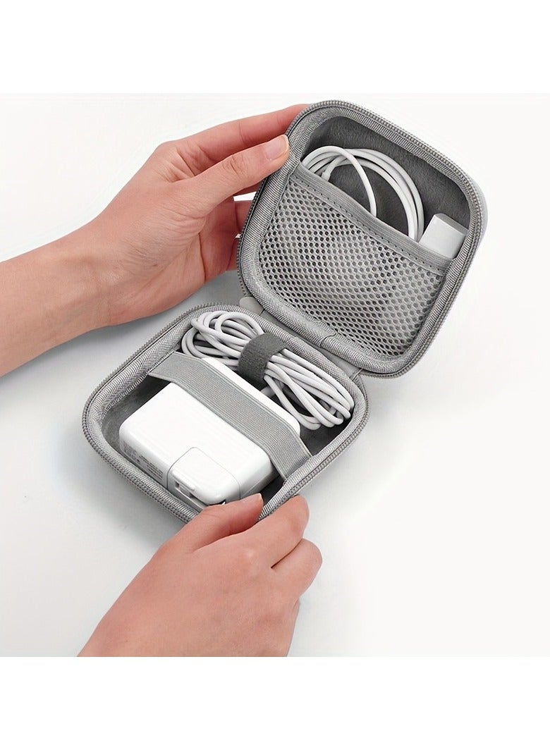 Premium PU Leather Charger Organizer - Portable Multi-Device Storage Case for Apple Chargers, Laptop Cables & Power Accessories  - Image 4