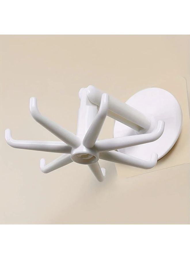 Black 7 Claw Rotating Hook Wall Mounted No Drilling Holds 11 Lbs 360 Degree - Image 2