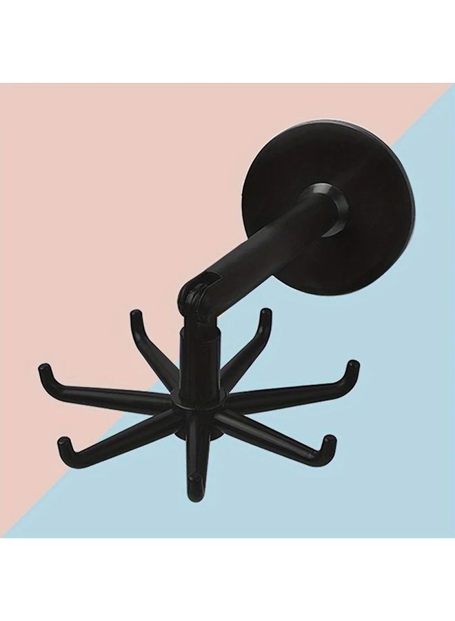 Black 7 Claw Rotating Hook Wall Mounted No Drilling Holds 11 Lbs 360 Degree - Image 3