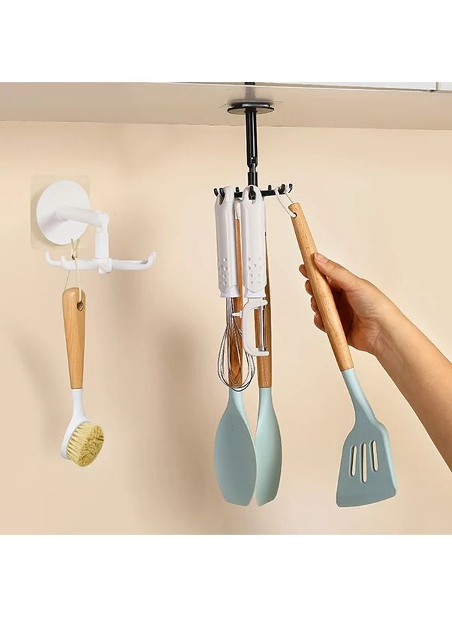 Black 7 Claw Rotating Hook Wall Mounted No Drilling Holds 11 Lbs 360 Degree - Image 5