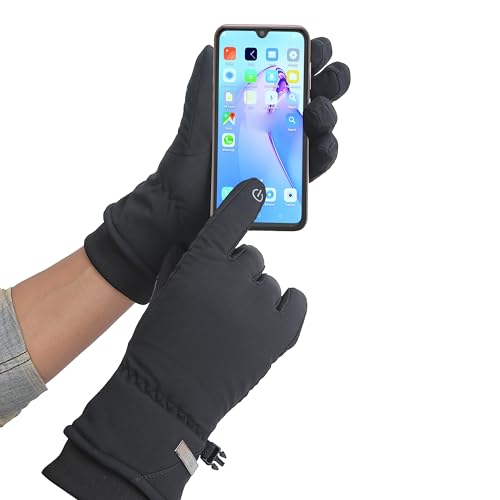 HIVER Womens Waterproof Gloves with Touchscreen Winter Gloves for Cold Weather Snow Minus Degrees for Trekking, Travelling (Medium, Black) - Image 5
