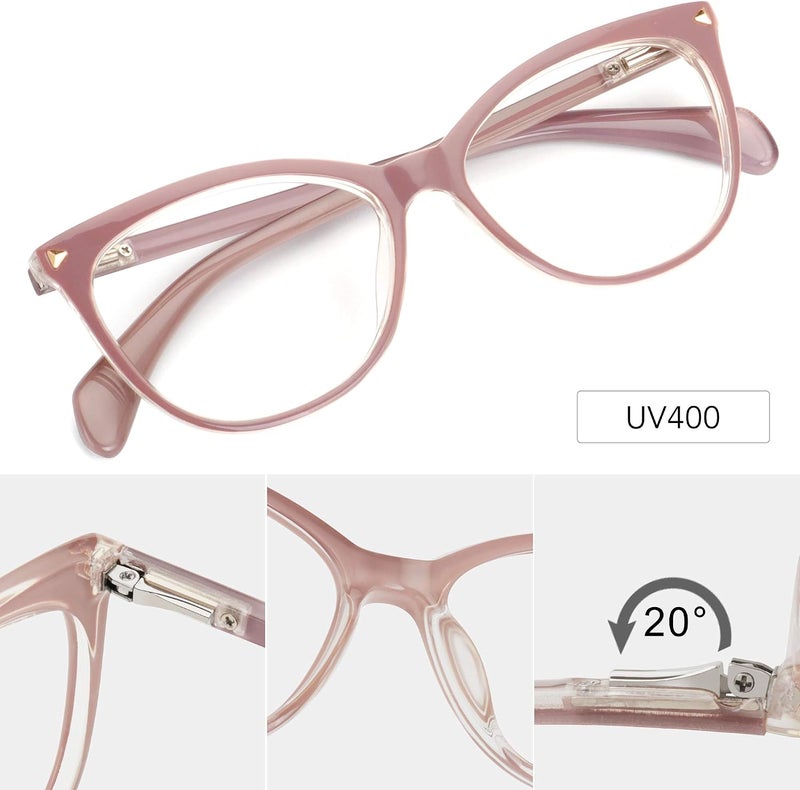 MEETSUN Non Prescription Glasses Frames For Women，Retro Cateye Fake Eyeglasses HD Clear Lens - Image 5