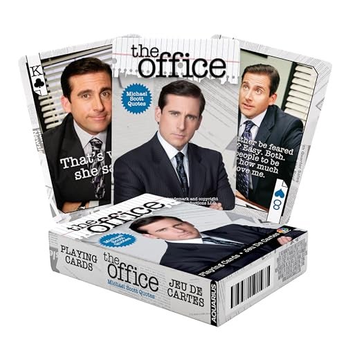 AQUARIUS The Office Michael Quotes Playing Cards Michael Themed Deck of Cards for Your Favorite Card Games Officially Licensed The Office Merchandise Collectibles Poker Size White - Image 1
