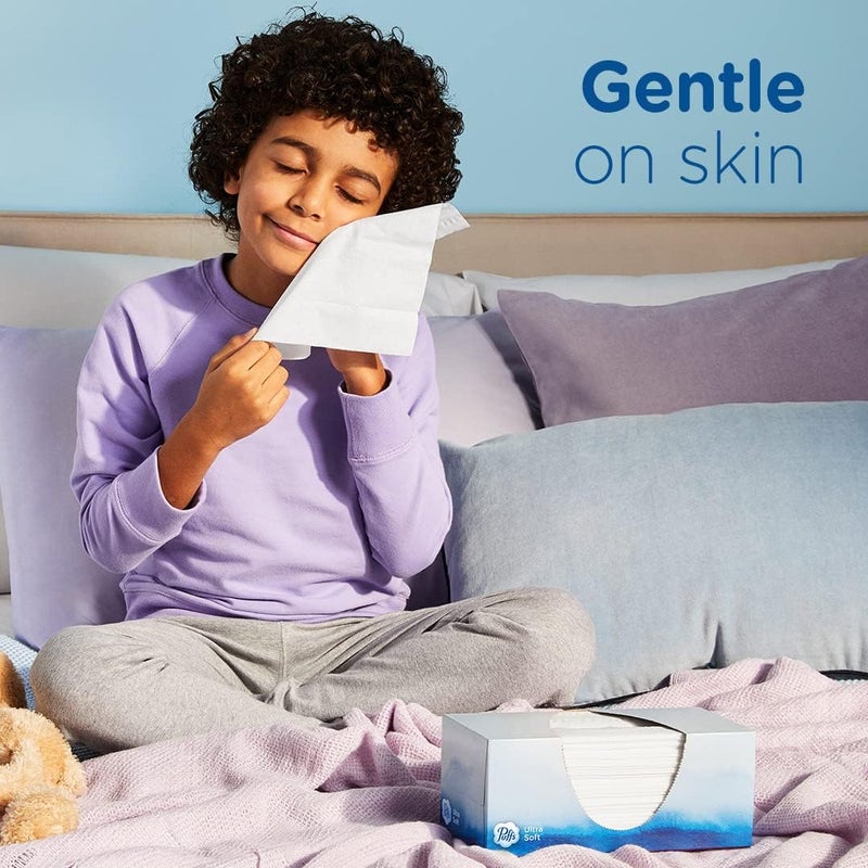 Puffs Ultra Soft Facial Tissues 1 Family Size Box 124 Facial Tissues Per Box Pack of 4 - Image 4