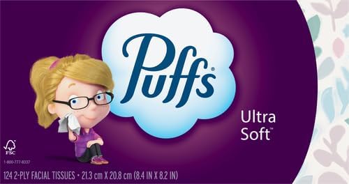 Puffs Ultra Soft Facial Tissues 1 Family Size Box 124 Facial Tissues Per Box Pack of 4 - Image 2